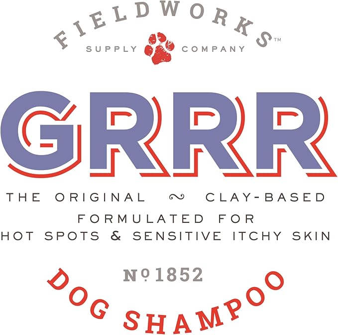 GRRR All-Natural Dog Shampoo – Gentle for Sensitive Skin. with Bentonite Clay, Argan Oil, Aloe & Shea Butter. Lavender Scent, Hypoallergenic, Biodegradable, 12oz