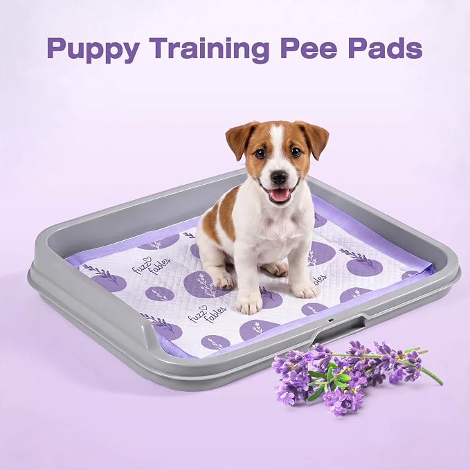 Dog Training Pads-24"x 24",Disposable Puppy Pads,100Cts | Super Absorbent, Lavender Scented, Leak-Proof & Adhesive Tabs, Quick-Dry Surface,Odor Control Pee Pads for Small Puppy Dogs