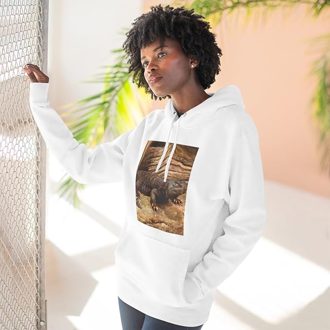 3dRose Mali Uromastyx lizard, Native to Northern Africa - NA02 DNO0815 - David Northcott Three-Panel Fleece Hoodie White/M