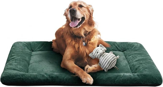 Dog Crate Pad Washable Dog Bed for Crate Large Cozy Mat 42-Inch Green | Ultra Soft Kennel Pad,Anti-Slip Bottom,Fits for Most Metal Crates,Comfortable Sleeping Pet Mat