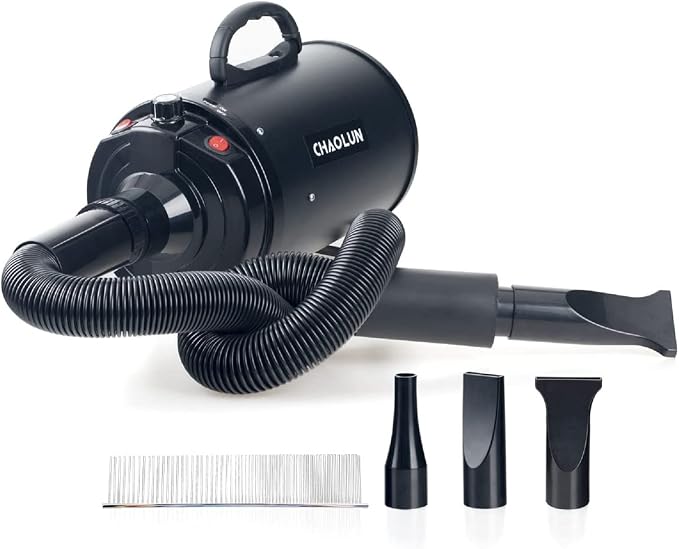 Dog Dryer for Pet Grooming, Pet Hair Dryer with Heater, Black