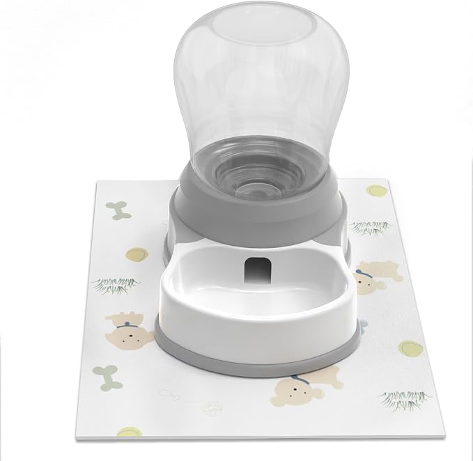 STALTWO 1 Gallon Automatic Dog Water Dispenser, Non-Slip Mat, BPA-Free | Pet Water Dispenser, Large Capacity Water Feeder for Cats and Dogs, Refill Less Often