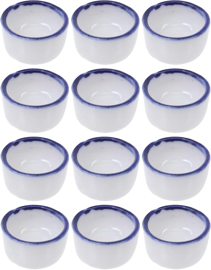 SHINEOFI 12pcs Small Ceramic Water Basins Reptile Tank Bowls Scorpion and Spider Drinking Containers Terrarium Feeding Bowls for Crawling Pets