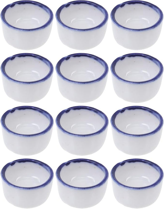 SHINEOFI 12pcs Small Ceramic Water Basins Reptile Tank Bowls Scorpion and Spider Drinking Containers Terrarium Feeding Bowls for Crawling Pets