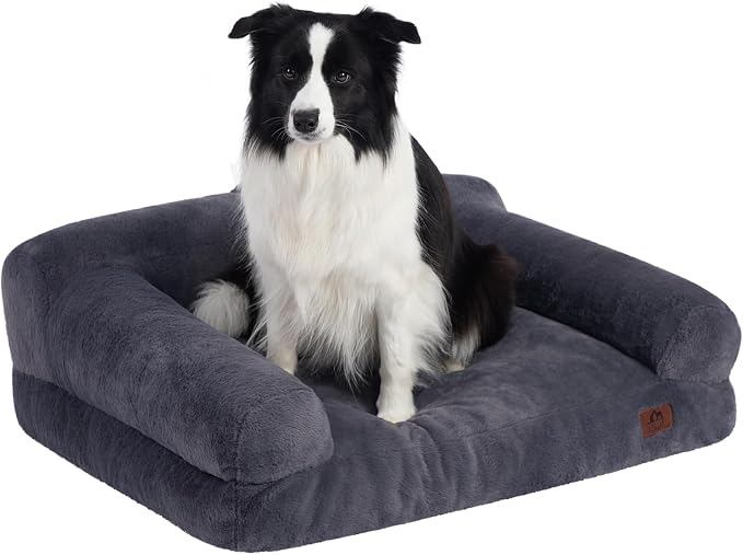 Hollypet Dog Large Cat Bed Puppy Couch Beds for Pets up to 50 lbs | Fluffy Dog Cat Couch Plush Soft Warming Pets Beds with Machine Washable Cover and Non-Slip Bottom
