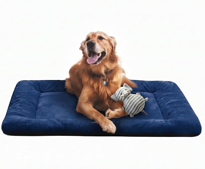 Dog Crate Pad Washable Dog Bed for Crate Large Cozy Mat 42-Inch Navy Blue | Ultra Soft Kennel Pad,Anti-Slip Bottom,Fits for Most Metal Crates,Comfortable Sleeping Pet Mat