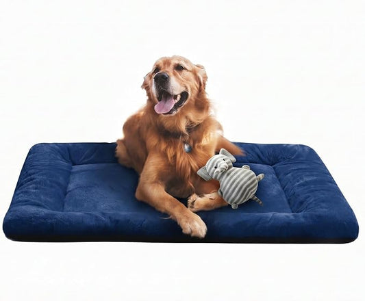 Dog Crate Pad Washable Dog Bed for Crate Large Cozy Mat 42-Inch Navy Blue | Ultra Soft Kennel Pad,Anti-Slip Bottom,Fits for Most Metal Crates,Comfortable Sleeping Pet Mat