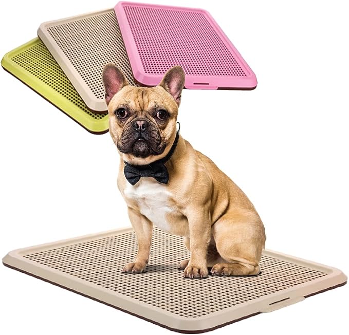 BANU Puppy Pee Pad Holder Indoor Outdoor Dog Potty Toilet Training Tray 20" x 16" for Small and Medium Dogs (Ivory) | Dog Pee Pad Tray, Puppy Training Pad Tray, Indoor Outdoor, Small dogs Medium Dogs Puppy Training Pad Holder