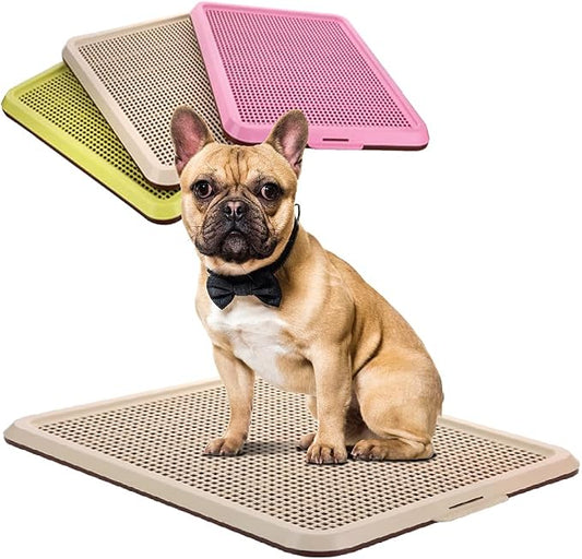 BANU Puppy Pee Pad Holder Indoor Outdoor Dog Potty Toilet Training Tray 20" x 16" for Small and Medium Dogs (Ivory) | Dog Pee Pad Tray, Puppy Training Pad Tray, Indoor Outdoor, Small dogs Medium Dogs Puppy Training Pad Holder