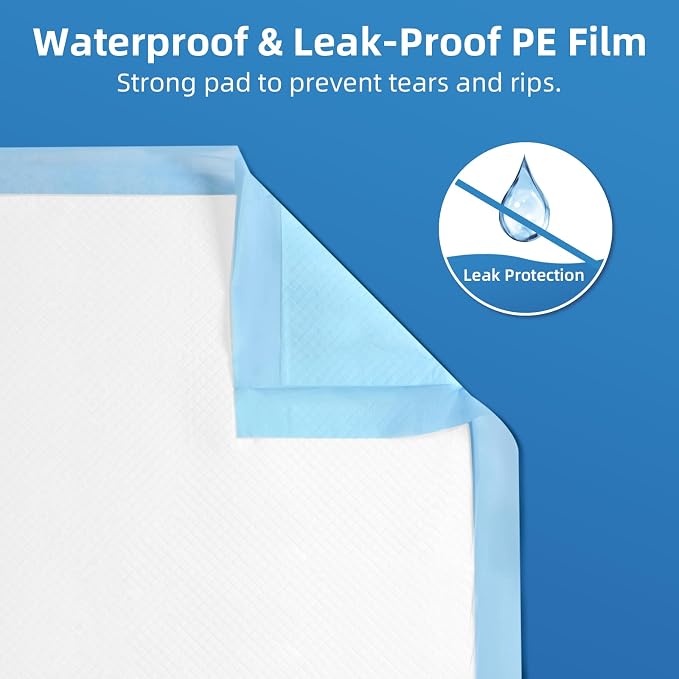 SOFYFINE 100 Count Disposable Bed Pads with Adhesive Strip 30"x36" | Thicken Elderly Adults Incontinence Underpads,Heavy Duty Absorbent Chucks Waterproof,XL Extra Large Puppy Pee Training Pad