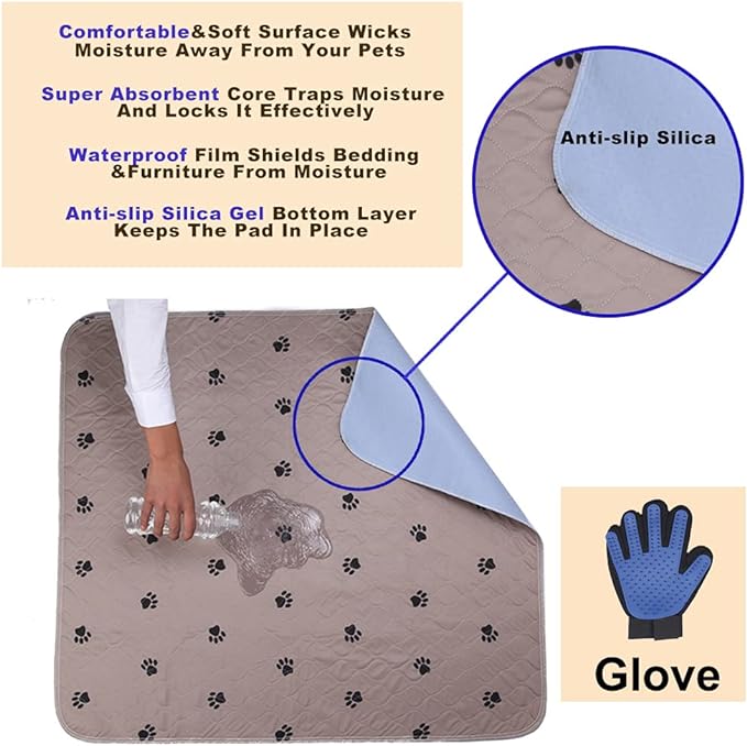 Washable Puppy Pads - Reusable, Super Absorbing, Waterproof Dog Pee Pads for Dog Bed Mat