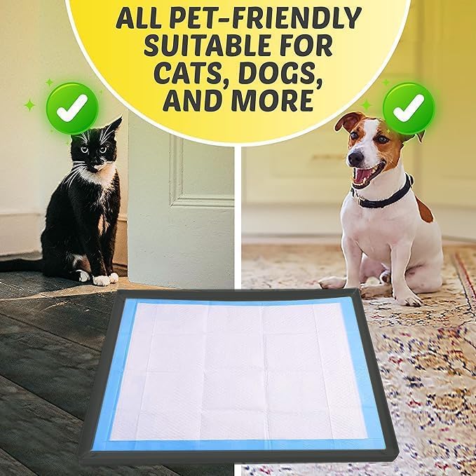 Dog Pee Pad Holder - Fits Up to 36” x 36” Pee Pad - 1 Pack - Black | Stable Grip, Soft Edges, Quick Wipe Silicone Surface, Dog Pad Holder for Indoor Flooring Protection
