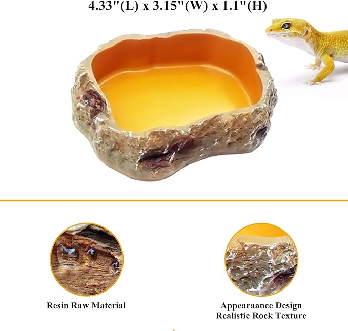 Reptile Growth Reptile Bowl Set Includes Reptile Food Dish,Reptile Water Dish,Reptile Feeding Tongs,Long Tweezers for Terrarium,for Leopard Gecko,Frog,Bearded Dragon,Snake,Tortoise,Hermit Crab
