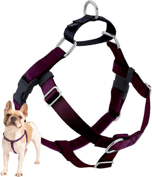 2 Hounds Design Freedom No Pull Dog Harness, 5/8 inch SM, Burgundy | Discourages Pulling, Comfortable Control Adjustable Dog Harness for Small Sized Dogs, Made in USA (Leash Not Included)