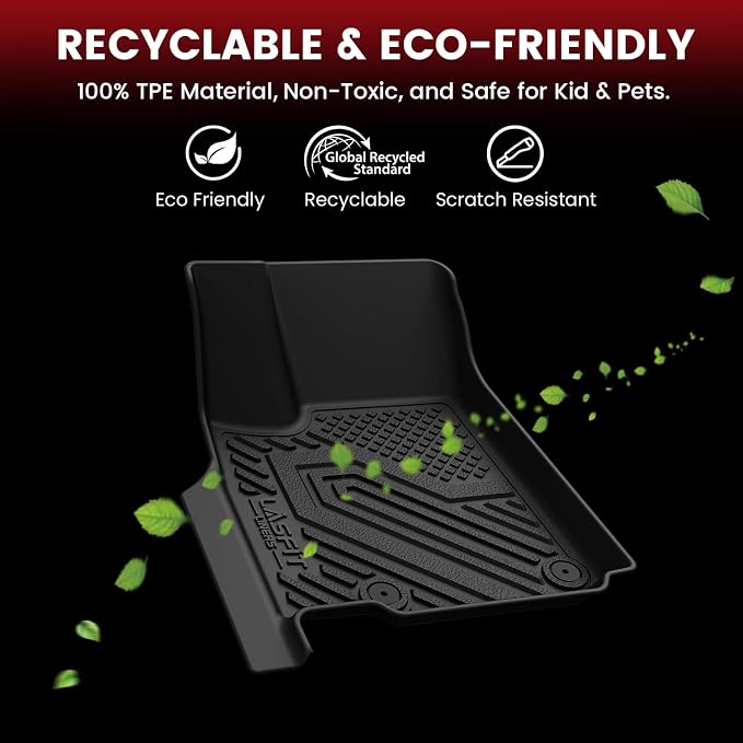 LASFIT Floor Mats for Jeep Grand Cherokee L 2021-2025 2026 (ONLY for 6 Seaters Without Center Console) All Weather Custom Fit Car Floor Liners Seatback Cargo Trunk Mat Black