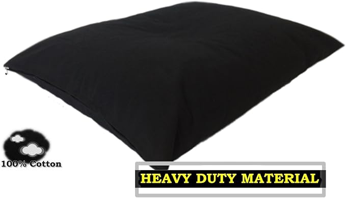 Durable Luxury Comfort Pet Dog Microcushion Pillow Bed with Inner Waterproof Resistant Liner + External Cover for Small to Large Dogs – Complete Bed Set (Black Canvas, 48''x29'')