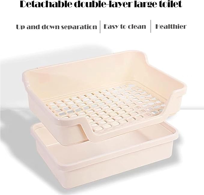 kathson Extra Large Rabbit Litter Box Trainer Rabbit Toilet Small Animal Potty Bunny Litter Pan Box for Adult Guinea Pig Rats Chinchilla Ferret Galesaur (Pink)