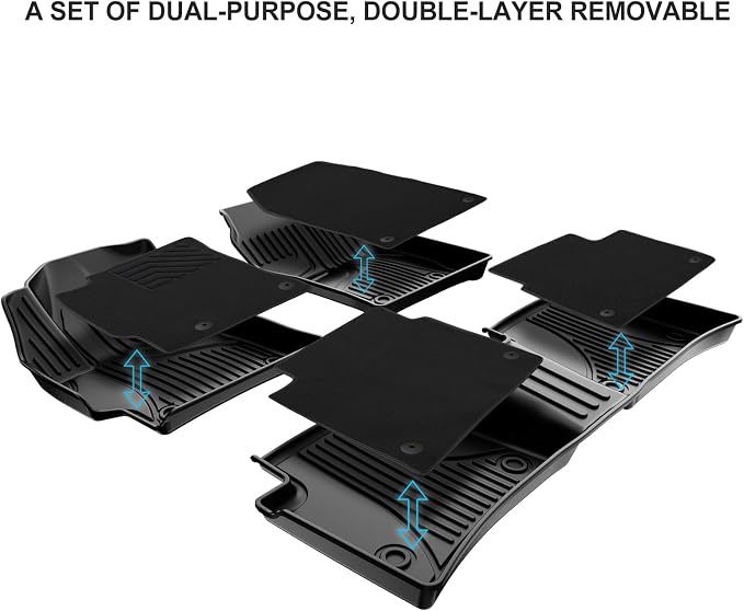 2026 Corolla Floor Mats Compatible with 2020-2024 2025 Toyota Corolla Sedan, AOMSAZTO All Weather Protection Floor Liners 2-Layer Comfortable Carpet Car Mats Corolla Accessories, Black