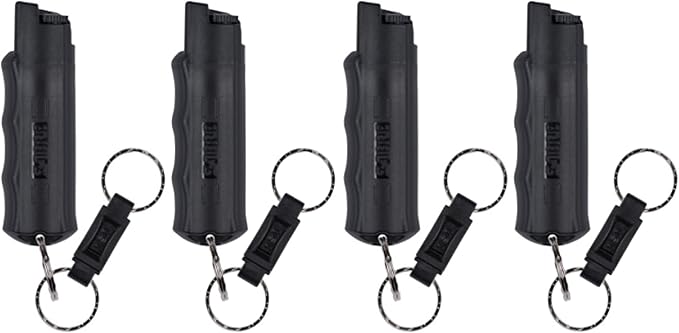 Sabre Pepper Spray - Quick Release Keychain for Easy Carry & Fast Access, Max Police Strength Self Defense OC Spray with UV Dye, 10 Sec. Spray Time, Finger Grip - Faster Aim, 0.54 fl oz,Secure Safety
