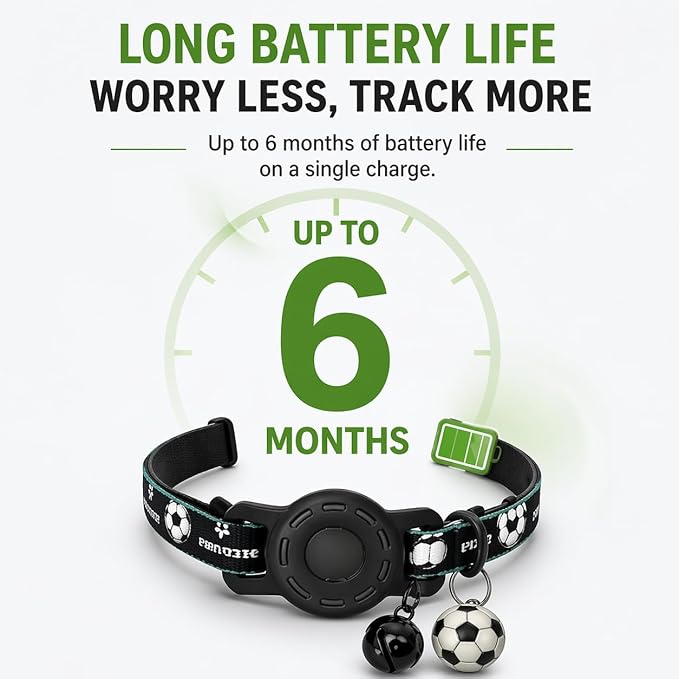 GPS Collar for Cats,Pet Tracker (Android Only) Smart tag,Waterproof Compatible with Google Find My,No Monthly Fee,Advanced Tracking Solution Smart Collar for Pet Safety Ideal Small Large Cats