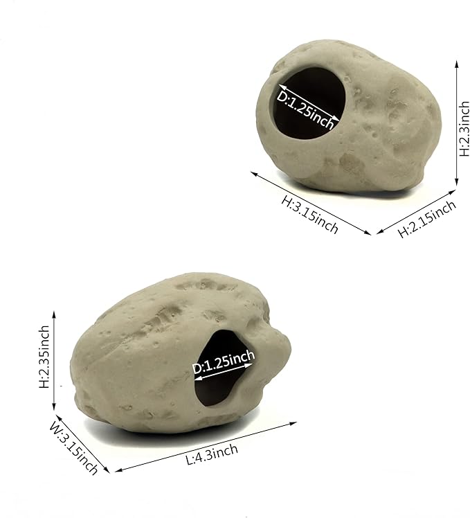 ALEGI Aquarium Decoration Rock Caves, Betta Fish Tank Accessories Hideout, Cichlid Stackable Cave Hiding (Small & Medium & Large)