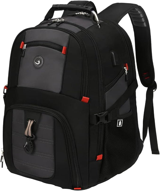SHRRADOO Extra Large 50L Travel Laptop Backpack with combination lock, College High School Backpack Airline Approved Business Work Bag Fits 17 Inch Computer for Men Women