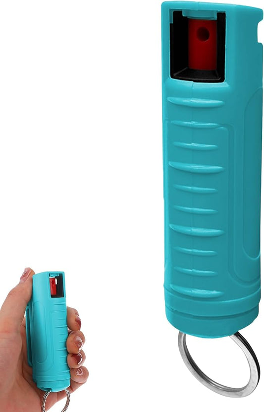 FURY Hardshell Pepper Spray - 12Ft Range, Max Strength, UV Dye Identifier, Anti-Leak & Anti-Misfire, Slidetop Trigger, Belt Clip & Key Ring, Multiple Color Options, Self-Defense Spray