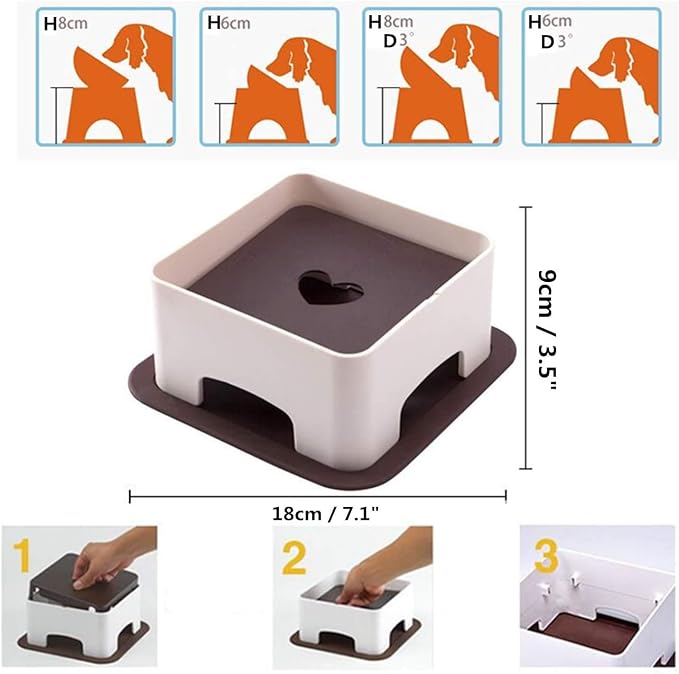 Bulldog Bowl Anti-Slip Dog Cat Dish Detachable Rubber Dog Bowl Pet Sterile Tilted Pet Feeder Slope Base
