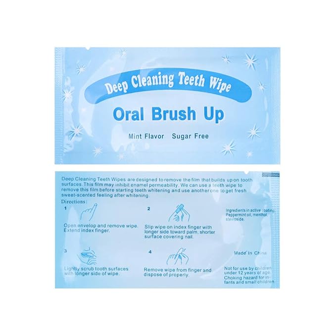 Mint-Flavored Oral Finger Wipes Teeth whitening Wipes Oral Cleaning Wipe (100 Pcs)