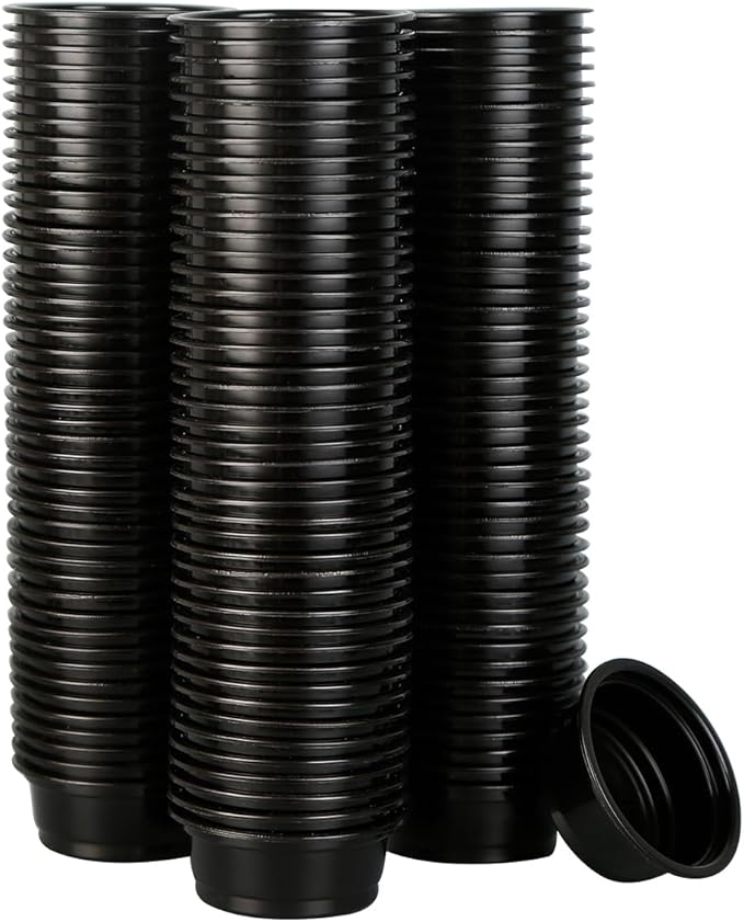 Plastic Gecko Feeding Cups, 0.5 oz Small Terrarium Bowls Reptiles Food Water Feeder Ledge Cups for Lizars,Bearded Dragon,Snake,Frogs (100Pack Black)
