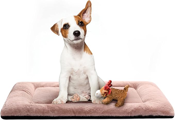 Dog Crate Pad Washable Dog Bed for Crate Medium Cozy Mat 30-Inch Pink | Ultra Soft Kennel Pad,Anti-Slip Bottom,Fits for Most Metal Crates,Comfortable Sleeping Pet Mat