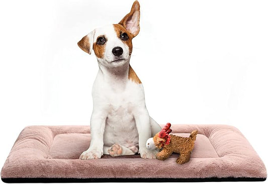 Dog Crate Pad Washable Dog Bed for Crate Medium Cozy Mat 30-Inch Pink | Ultra Soft Kennel Pad,Anti-Slip Bottom,Fits for Most Metal Crates,Comfortable Sleeping Pet Mat