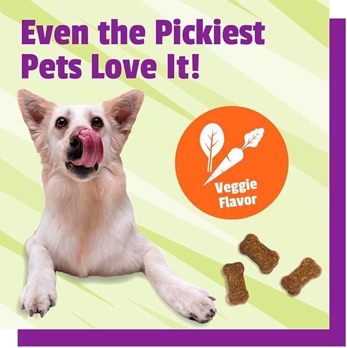 Pet Naturals Skin and Coat for Dogs, Bite-Sized Soft Chews, Salmon Oil and Omega Fatty Acids, Soothe Dry and Itchy Skin, No Corn or Wheat, Vet Formulated, Veggie Flavor, 30 Count