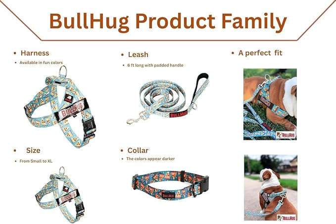 Adjustable Dog Harness– No Pull, No Choke – for English Bulldogs, French Bulldogs, Pugs & Broad-Chested Breeds – Easy, Safe Walks (Pink Floral, Large)