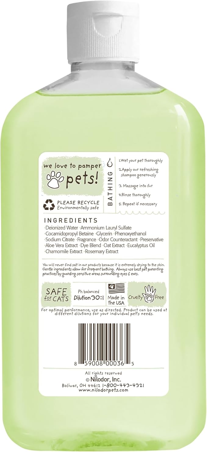 Bobbi Panter Refreshing Dog Shampoo Eucalyptus, Mint, Chamomile & Rosemary – Hydrating Natural Formula for Clean Fresh Coat, Tear-Free, 30:1 Concentrate, Made in USA, 14 oz