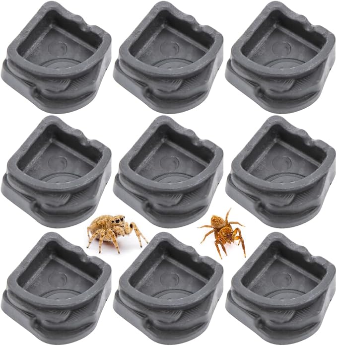 9 Pcs Tarantula Micro Water Bowl, Mini Resin Dish Tiny Bowl for Spider Tarantula Millipede Insect (Small: 1" D, 0.39" H)