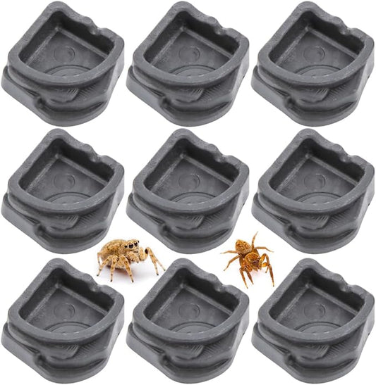 9 Pcs Tarantula Micro Water Bowl, Mini Resin Dish Tiny Bowl for Spider Tarantula Millipede Insect (Small: 1" D, 0.39" H)