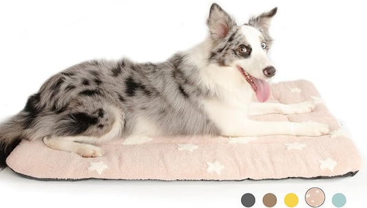 Mora Pets Dog Crate Pad Washable Dog Bed for Crate Flat Cat Pet Kennel Mat | Soft Dog Bed Mat, Crate Pad for Dog Cages Cozy Sleeping Liner, Pet Pillow Cushion Large Puppy Bed Cute Anti Slip Pink 36 x 23