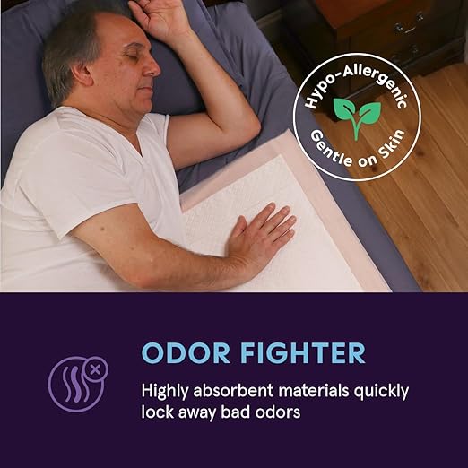 Heavy Absorbency Bed Pads, XXL Disposable 30 x 36 Chucks Pee Pads for Incontinence Bed Wetting for Adults, Elderly & Kids [50 Pads] Extra Large Underpads - 30x36 - With 2 Adhesive Strips on Each Pad | XXL Bed Pads for Incontinence Bed Wetting for Adult...