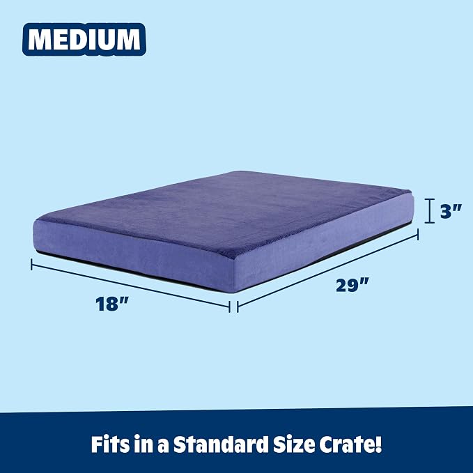 BarkBox Orthopedic Dog Bed - Medium | with Memory Foam - Comfortable, Durable & Machine Washable Pet Bed - Navy