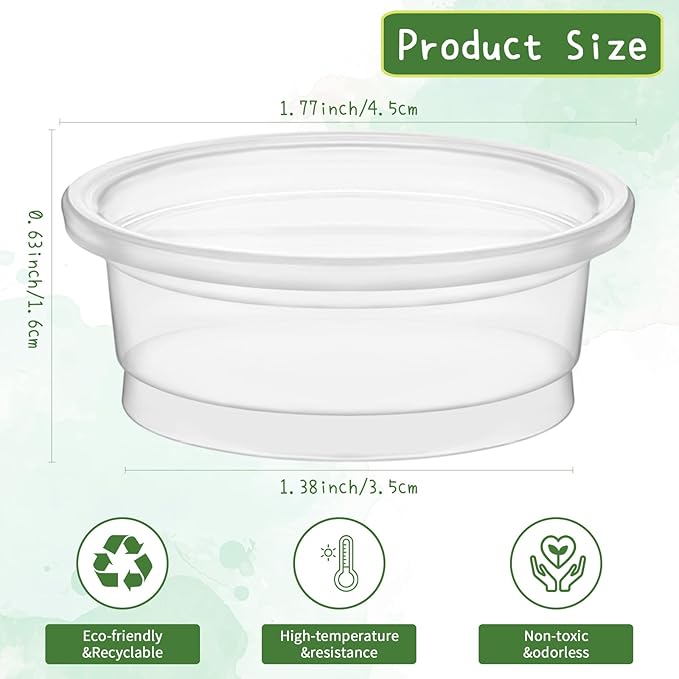 EBOOT 500 Pcs Plastic Feeder Cups - Reptile Water & Food Bowls for Gecko, Lizards, Tarantula & Other Small Pets (0.5oz)