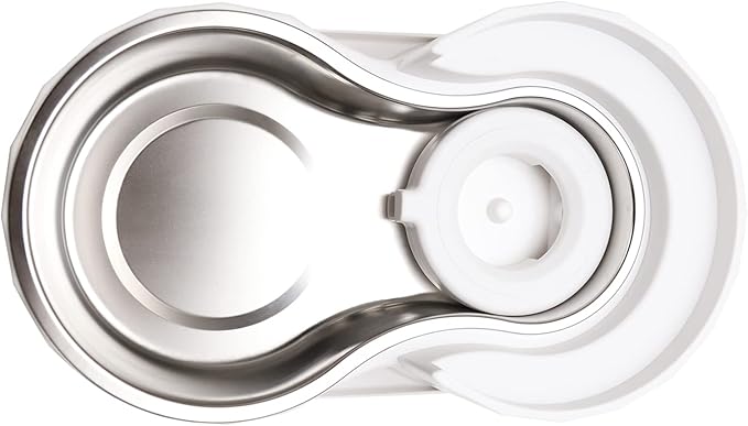 Distributeur d'eau pour animaux RIZZARI : Abreuvoir automatique gravitaire grande capacité 4L en acier inoxydable - Facile à nettoyer - Pas besoin d'électricité - Avec triple filtre - Pour chatons et chiots - Coin animalier - Niche de salon