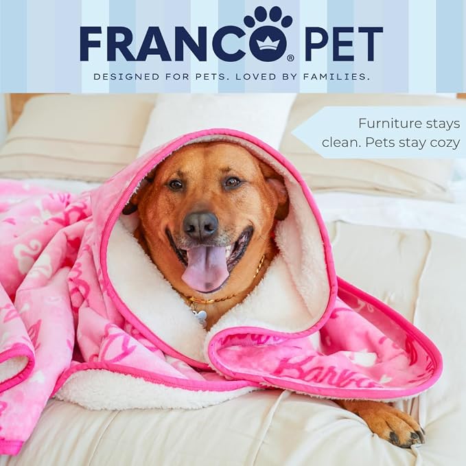 Barbie Waterproof Dog Bed Cover, Large 50x60 Pet Blanket for Furniture Bed Couch Sofa, (Officially Licensed) by Franco