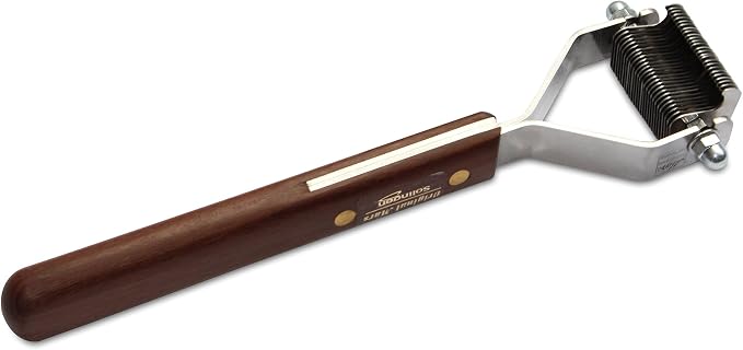 Mars Coat King Original Dematting Undercoat Grooming Rake Stripper Tool for Dogs and Cats, Stainless Steel with Wooden Handle, Made in Germany, 26-Blade