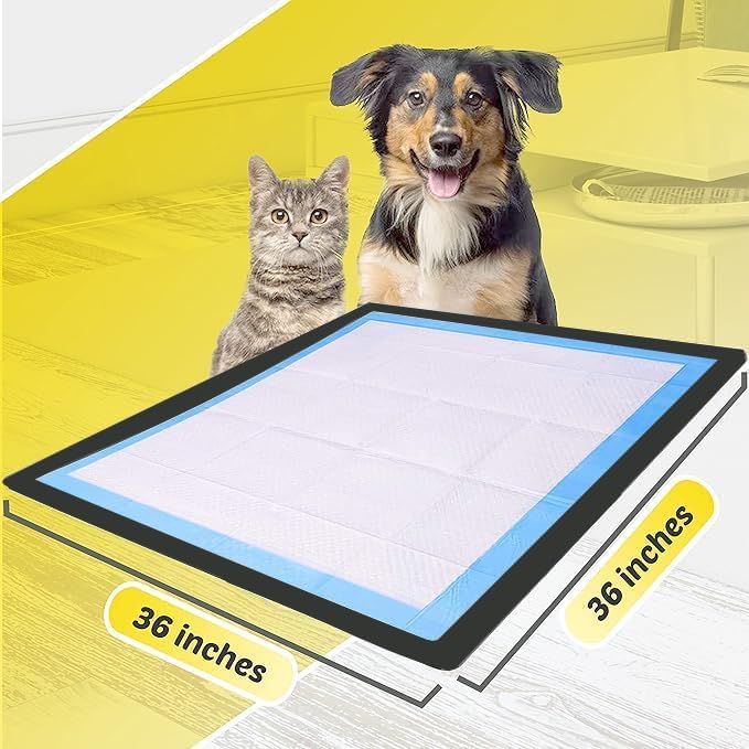 Dog Pee Pad Holder - Fits Up to 36” x 36” Pee Pad - 1 Pack - Black | Stable Grip, Soft Edges, Quick Wipe Silicone Surface, Dog Pad Holder for Indoor Flooring Protection