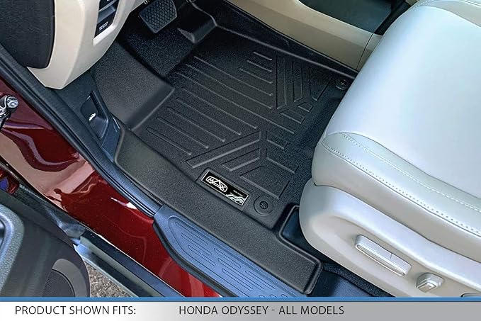SMARTLINER Custom Fit Floor Mats 2 Rows and Cargo Liner Behind 3rd Row Set for 2018-2025 Honda Odyssey