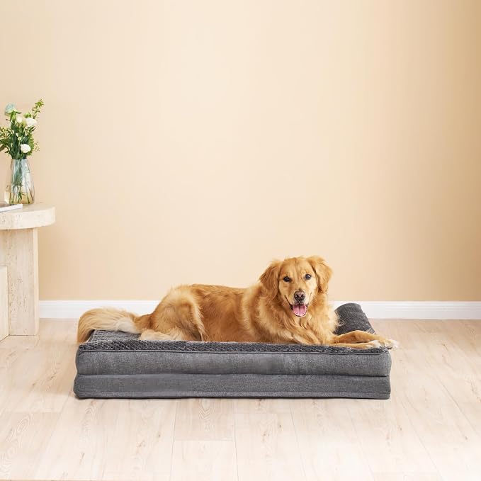 EHEYCIGA Extra Large Dog Bed Othorpedic, Memory Foam XL Dog Bed with Washable Removable Cover, Waterproof Pet Sofa Couch XLarge Size Dogs with Nonskid Bottom, 44x32x6.5, Dark Grey | Washable Removable Cover, Waterproof Flat Pet Sofa Couch with Nonskid ...