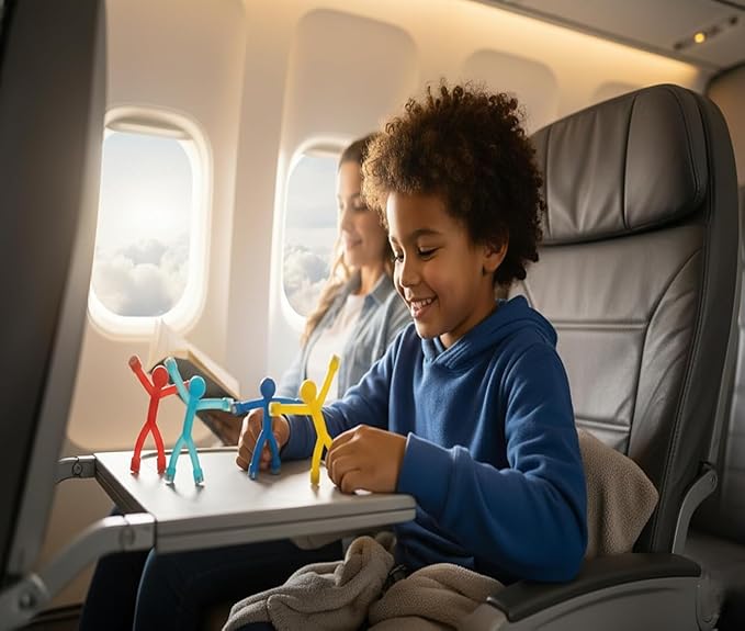 MAGMEN Airplane & Road Trip Toy 10-Pack Opaque Colors - Quiet Travel Activities for Kids - Sensory Magnetic Fidget Toys for Car, Airplane, & Restaurants - STEM Building Figures8 | Screen-Free Fun