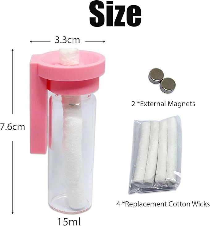 Jumping Spider Water Dispenser, Magnetic Hanging Feeder,Suitable for Jumping Spiders,Tarantulas, Praying Mantises,Arboreal Animals, and Other Small Animal Enclosure Accessories (Pink, 15ML)