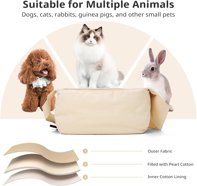 ONECUTE Dog Sling Carrier 15 lbs, Small Dog Carrier Sling for Cat & Puppies | Suitable For Carrying Pet 3-10lbs, Spacious Space So Pets Will Not Be Crowded, Adjustable Shoulder Straps And Breathable Mesh